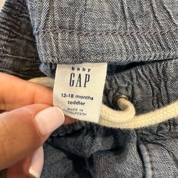 Baby Gap Denim Color Pull Up Style Shorts Size 12-18 Months - Picture 3 of 4
